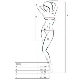 PASSION - WOMAN BS026 BODYSTOCKING WHITE DRESS STYLE ONE SIZE 2